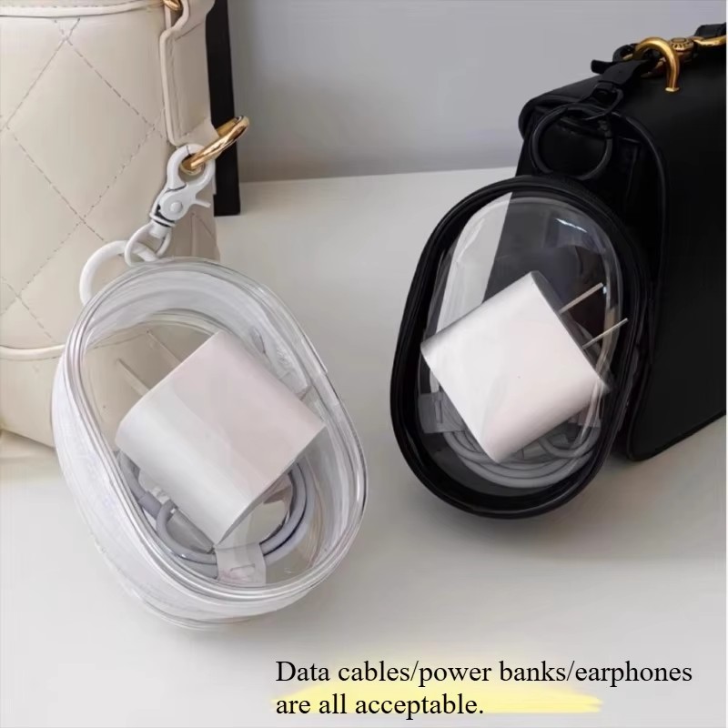 Cable Winder Keychain - Przenośna mini przezroczysta torba z zamkiem