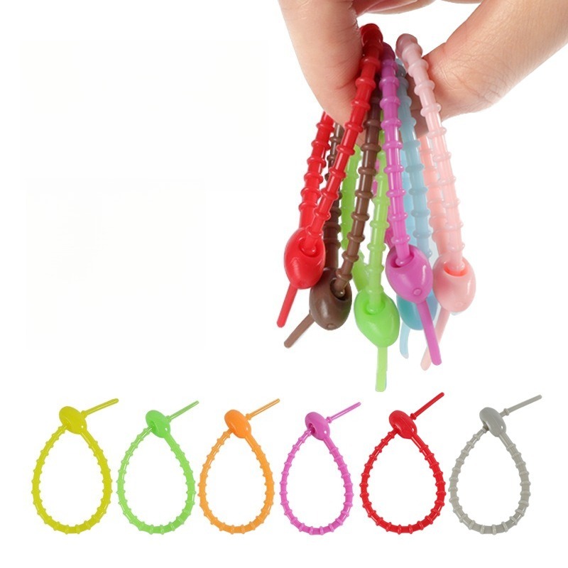 Cable Winder Keychain - Losowe kolory 5 szt. Wielofunkcyjne silikonowe