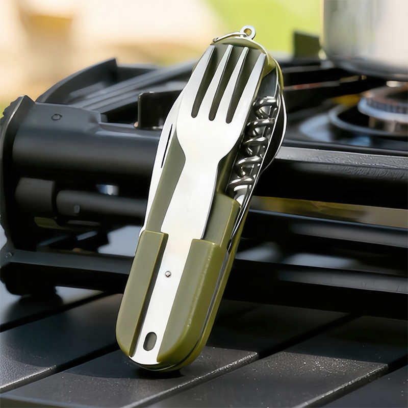 Pocket Knife Ceramic - Nowy Zestaw Sztućców Kempingowych 7w1 ze